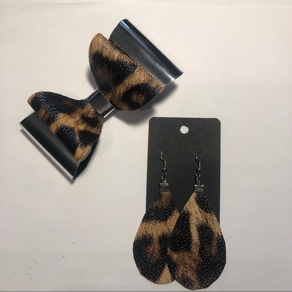 3.5” Teardrop Earrings and Matching 4” Hair Clip